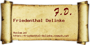 Friedenthal Delinke névjegykártya